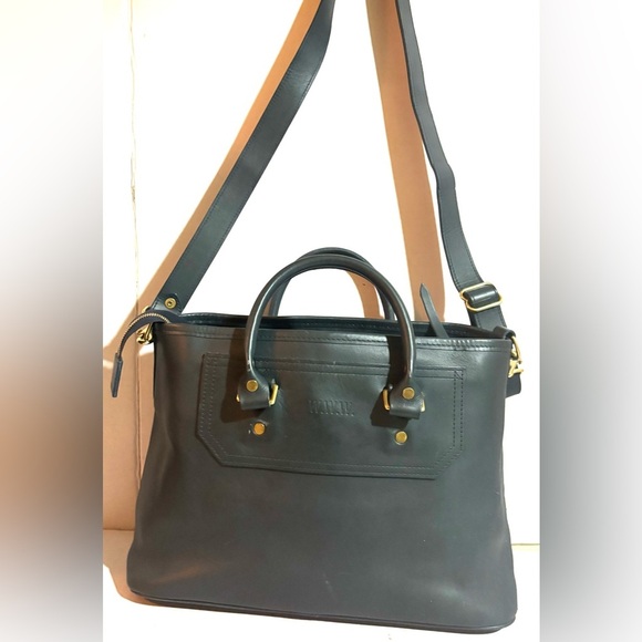 J.W. Hulme green leather satchel handbag - Picture 8 of 8